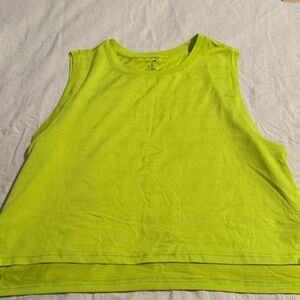Lime Green Sleeveless Women's Workout Crop